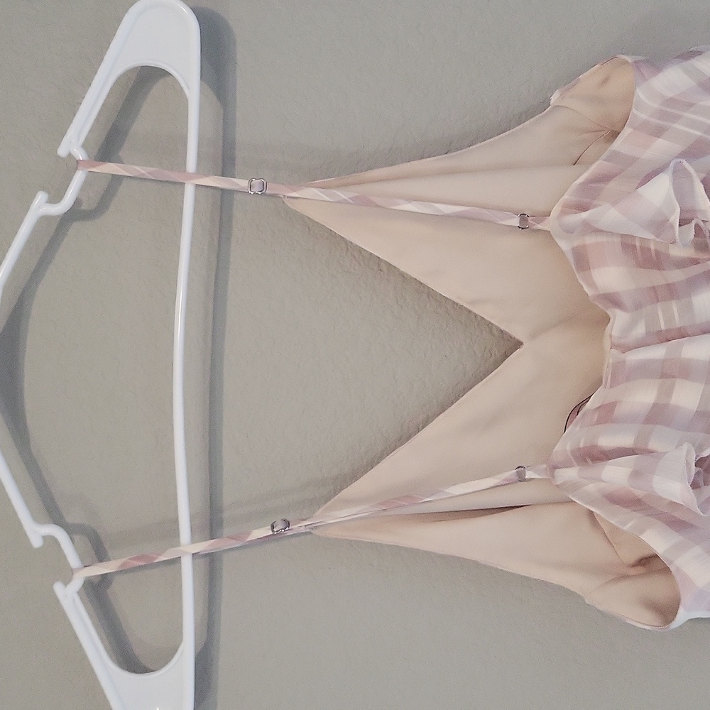 Victoria’s Secret Ruffle plaid pink dress women's L feminine adjustable straps - Picture 6 of 12